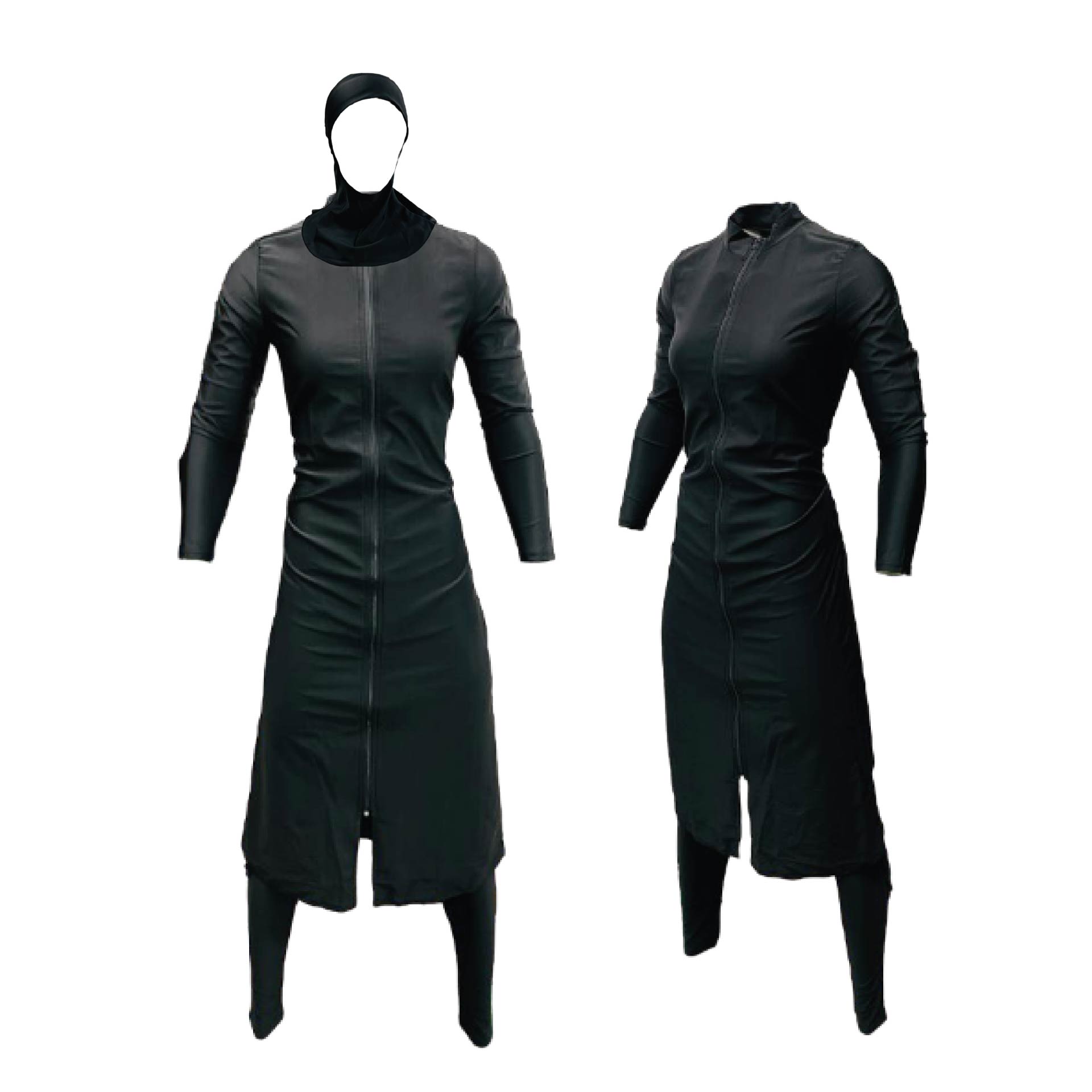Burkini Full Zip Black 3 Piece