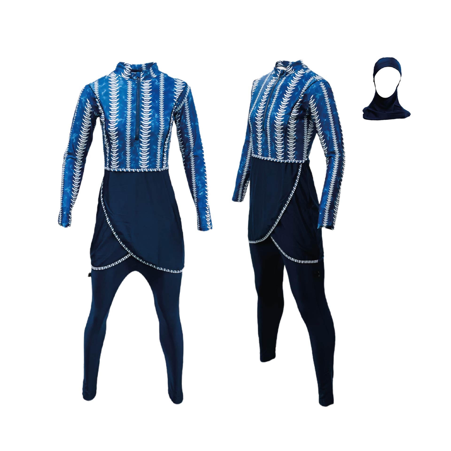 Burkini Navy White 3 Piece