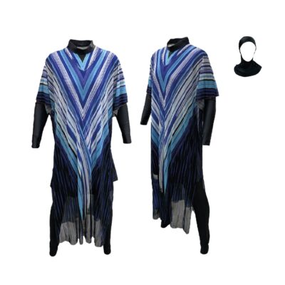 Burkini Throwover Blue Stripe 4 Piece