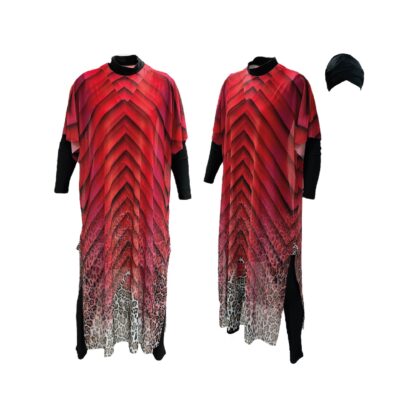 Burkini Throwover Orange 4 Piece