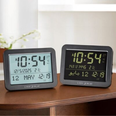 Table Azan Clock Black