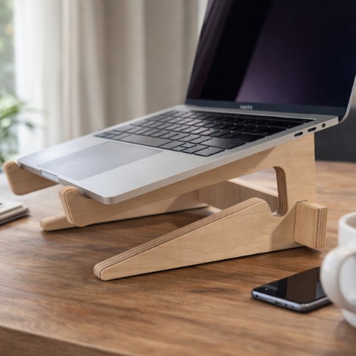 CILLA Adjustable Laptop Stand – Birch Plywood - Image 2