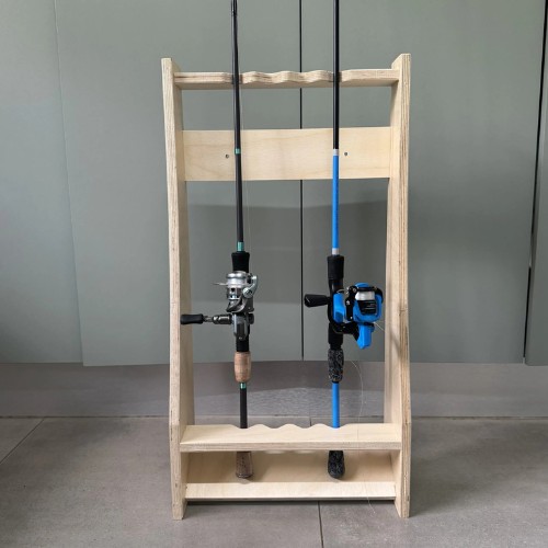 Harris Fishing Rod Rack – Freestanding 4 Rod Holder (Birch Plywood) - Image 2