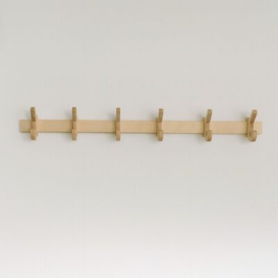 SHAN 6 Wall Mounted Hook Rack – 6 Adjustable Hooks (1200mm Birch Plywood)